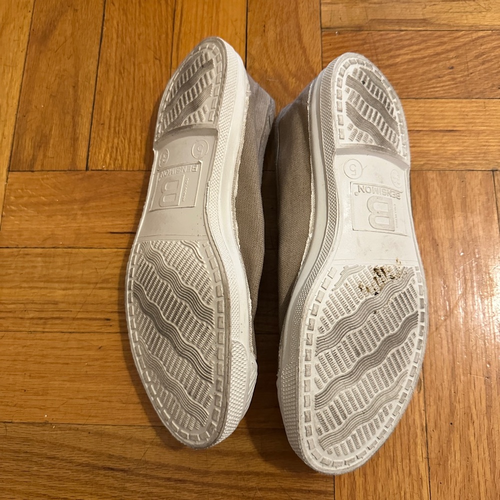 Bensimon Elastic Tennis Slip On Sneakers Shell Tan Color Size 38/7 - Picture 4 of 5